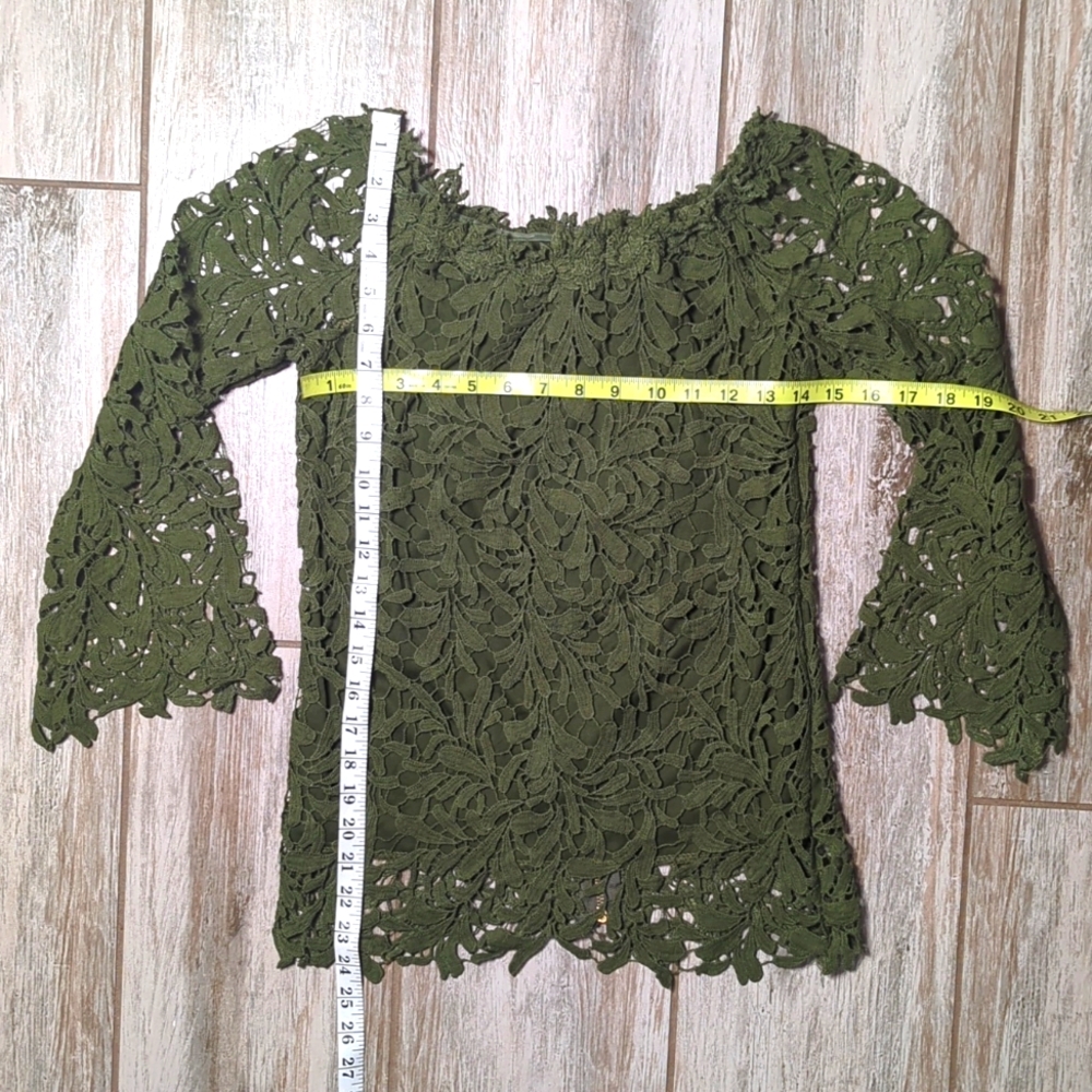 Fairycore Olive/Moss Green Layered Top - Picture 3 of 9